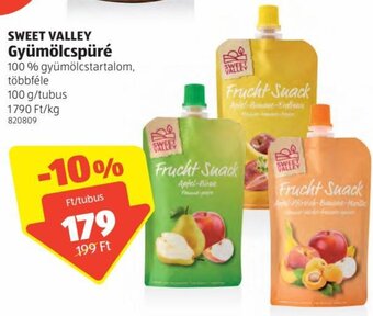 ALDI Sweet Valley gyümölcspüré 100 g ajánlat