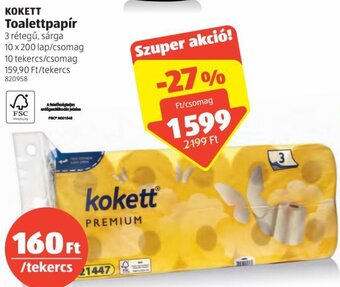 ALDI Kokett toalettpapír 10 x 200 lap ajánlat