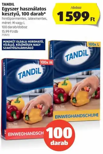 ALDI Tandil egyszer használatos kesztyű 100 db ajánlat