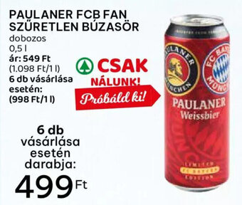 Paulaner fcb fan szűretlen búzasör 0,5 l