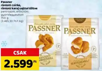 Spar Passner rántott csirke, rántott karaj sajttal töltve 750 g ajánlat
