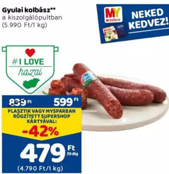 Spar Gyulai kolbász 10 dkg ajánlat