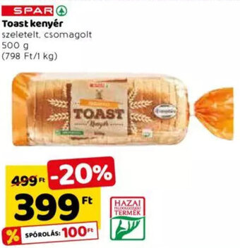 Spar Spar toast kenyér 500 g ajánlat