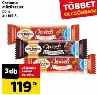 Spar Cerbona müzliszelet 20 g ajánlat