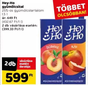 Spar Hey-Ho gyümölcsital 1,5 l ajánlat