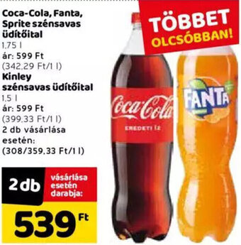 Spar Coca-Cola, Fanta, Sprite szénsavas üdítőital 1,75 l ajánlat