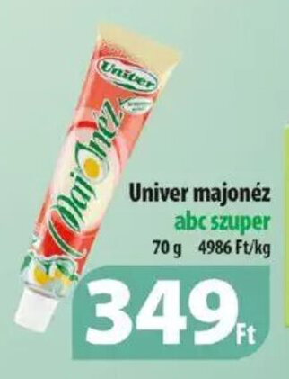 Coop Univer Majonéz 70 g ajánlat