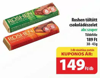 Coop Roshen Töltött csokoládészelet 38 - 43 g ajánlat