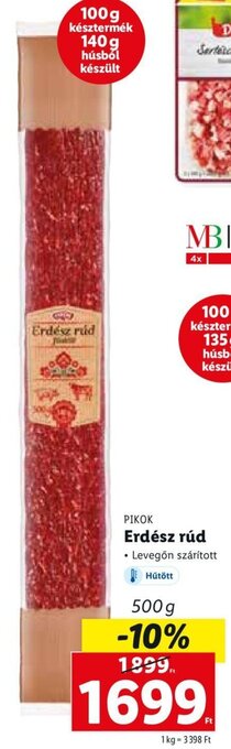 Lidl Pikok erdész rúd 500 g ajánlat