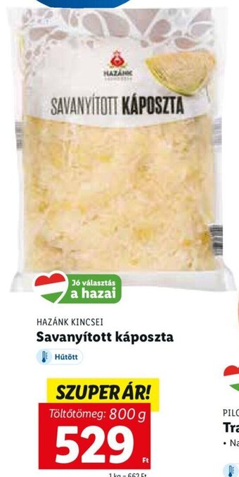 Lidl Hazánk Kincsei savanyított káposzta 800 g ajánlat