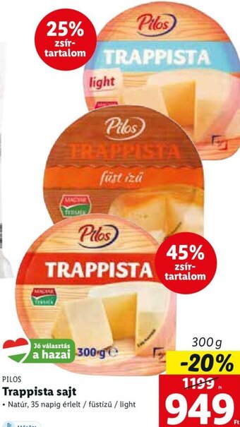 Lidl Pilos trappista sajt 300 g ajánlat