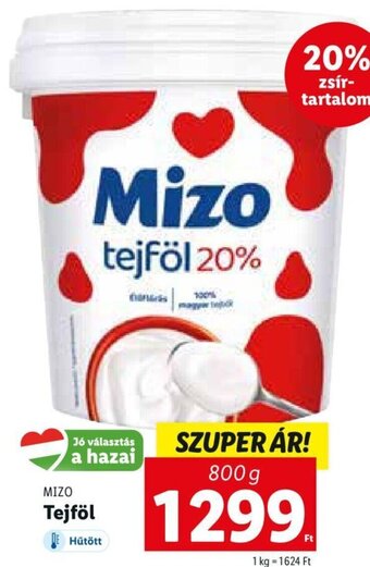 Lidl Mizo tejföl 800 g ajánlat