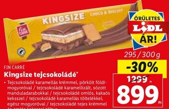 Lidl Fin Carré kingsize tejcsokoládé 295 / 300 g ajánlat