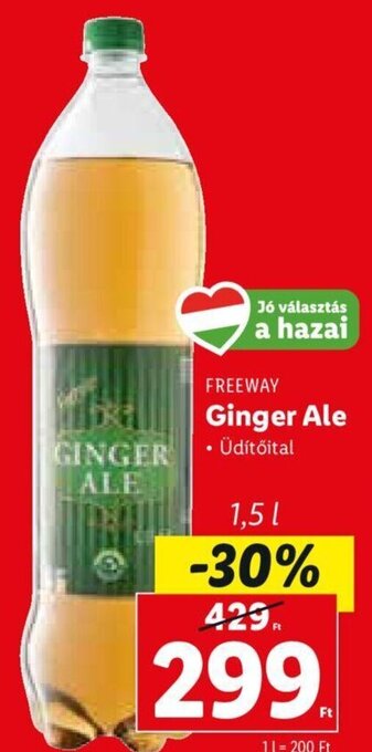 Lidl Freeway ginger ale 1,5 l ajánlat