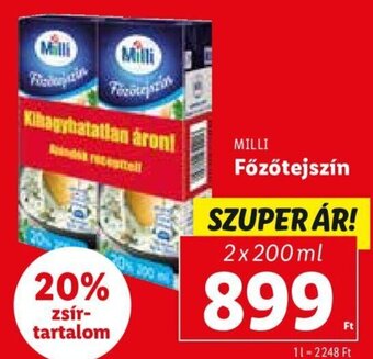 Lidl Milli főzőtejszín 2 x 200 ml ajánlat