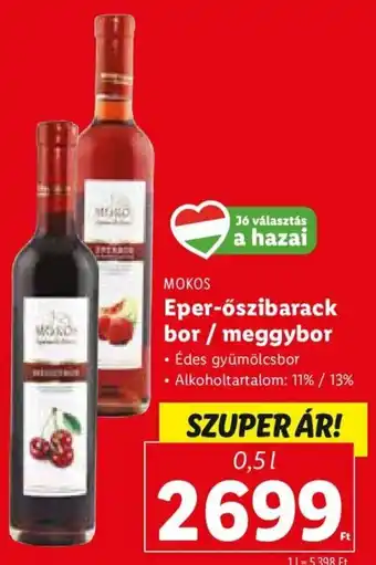 Lidl Mokos eper-őszibarack bor / meggybor 0,5 l ajánlat