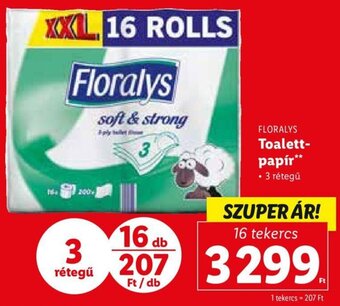 Lidl Floralys toalettpapír 16 tekercs ajánlat