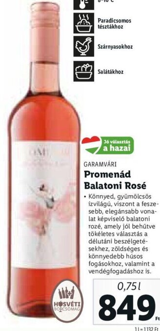 Lidl Garamvári promenád balatoni rosé 0,75 l ajánlat