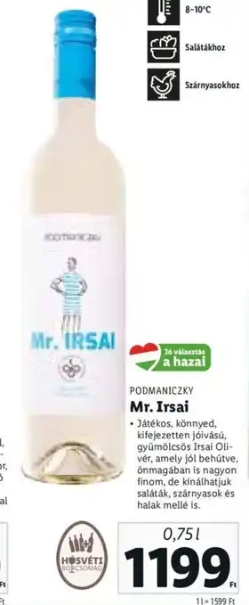 Podmaniczky Mr. Irsai 0,75 l