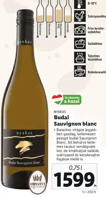 Nyakas budai sauvignon blanc 0,75 l