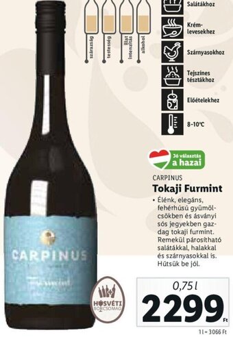 Lidl Carpinus tokaji furmint 0,75 l ajánlat