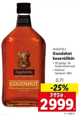 Lidl Jagdstolz goodshot keserűlikőr 0,7 l ajánlat