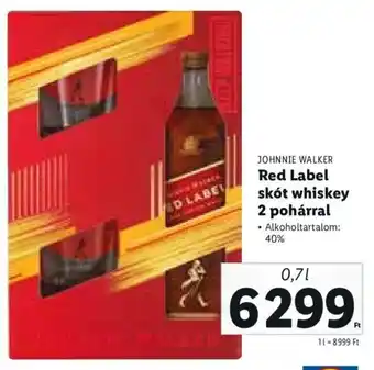 Johnnie Walker red label skót whisky 2 pohárral 0,7 l