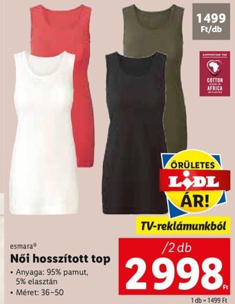 Lidl Esmara női hosszított top 2 db ajánlat