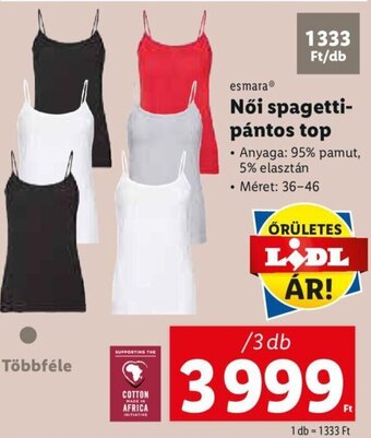 Esmara női spagetti pántos top 3 db