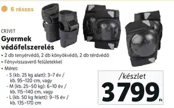 Lidl Crivit gyermek védőfelszerelés 1 készlet ajánlat