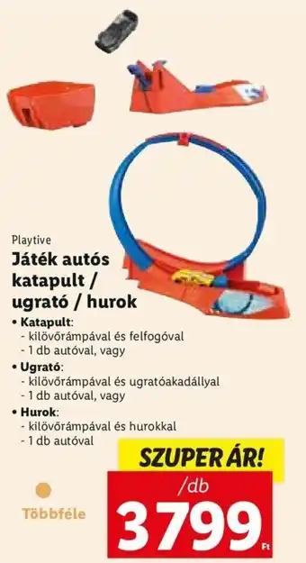 Lidl Playtive játék autós katapult /ugrató / hurok 1 db ajánlat