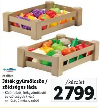 Ecoiffer játék gyümölcsös / zöldséges láda 1 készlet
