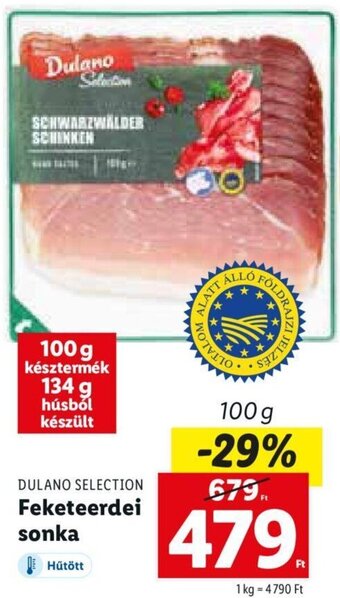 Lidl Dulano Selection feketeerdei sonka 100 g ajánlat