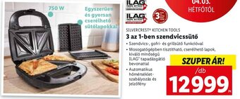 Lidl Silvercrest Kitchen Tools 3 az 1-ben szendvicssütő 1 db ajánlat