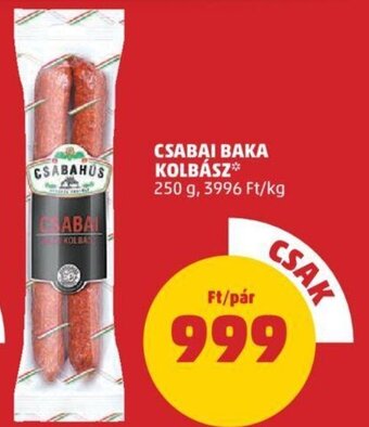 PENNY Csabai baka kolbász 250 g ajánlat