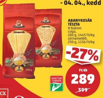 PENNY Aranykosár tészta 200 / 250 g ajánlat