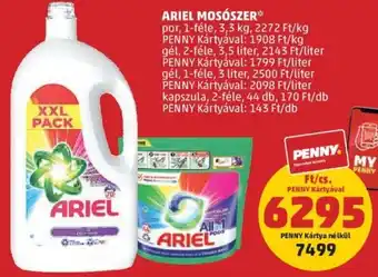 PENNY Ariel mosószer 3,3 kg / 3,5 l / 3 l / 44 db ajánlat
