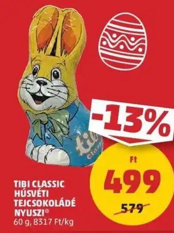 PENNY Tibi classic húsvéti tejcsokoládé nyuszi 60 g ajánlat