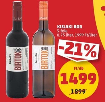 PENNY Kislaki bor 0,75 l ajánlat