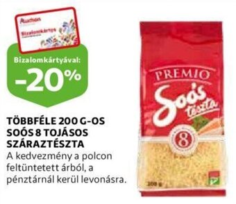 Többféle 200 g-os soós 8 tojásos száraztészta