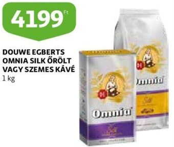 Auchan Douwe Egberts Omnia silk őrölt vagy szemes kávé 1 kg ajánlat