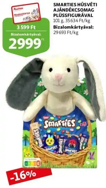 Auchan Smarties húsvéti ajándékcsomag plüssfigurával 101 g ajánlat
