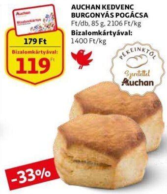 Auchan Auchan kedvenc burgonyás pogácsa 85 g ajánlat