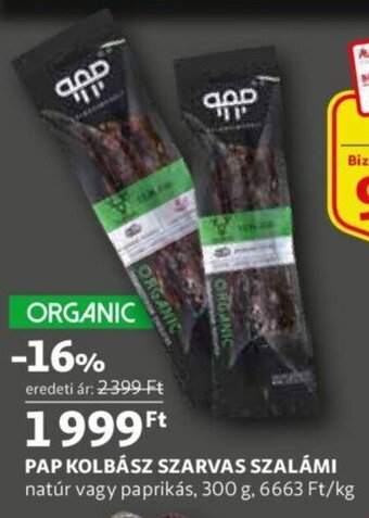 Auchan Pap kolbász szarvas szalámi 300 g ajánlat