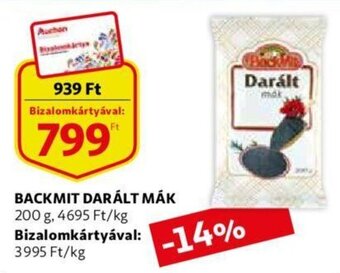 Auchan Backmit darált mák 200 g ajánlat
