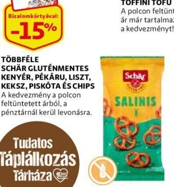 Többféle Schär gluténmentes kenyér, pékáru, liszt, keksz, piskóta és chips