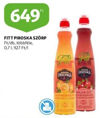 Auchan Fitt piroska szörp 0,7 l ajánlat