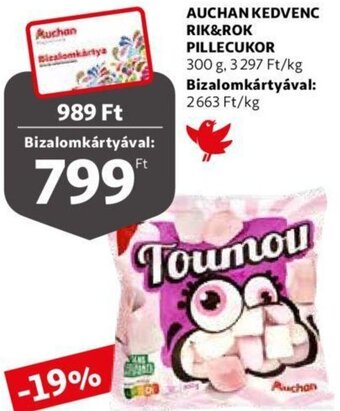 Auchan Auchan kedvenc rik&rok pillecukor 300 g ajánlat
