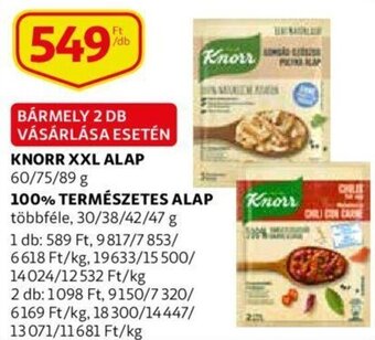 Auchan Knorr xxl alap 60 / 89 g ajánlat