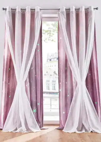 Bonprix 2-réteges függöny világító hatással és kikötővel (1 db) ajánlat